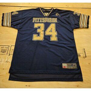 Pitt Panthers Football Jersey Men's XXL #34 Blue Colosseum Stitched Vintage Fit